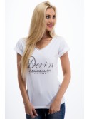 Weißes T-Shirt mit Perlen 8208 – Online-Shop – Boutique